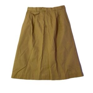 J.G.HOOK Pleated A-Line Skirt Women Size 14 Tan Vintage Utility Midi
